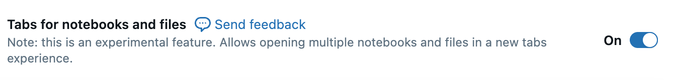 개발자 설정에서 노트북과 파일에 대한 탭을 켭니다.