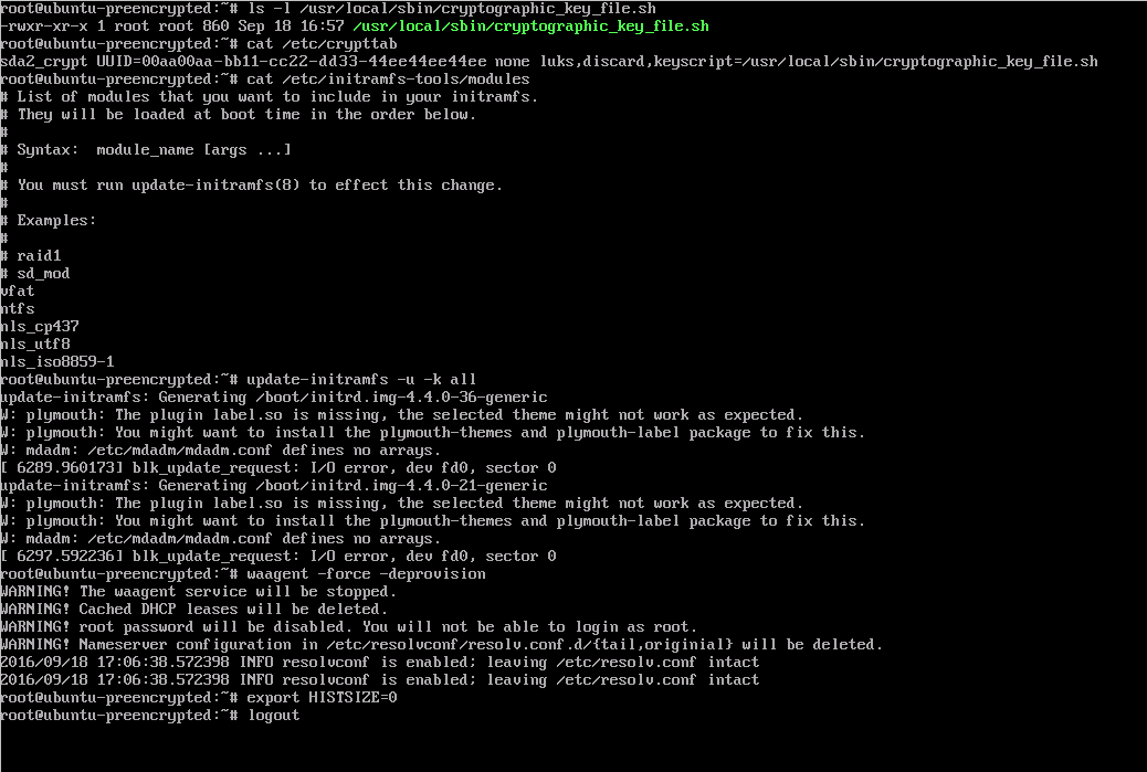 Ubuntu 16.04 설치 - update-initramfs