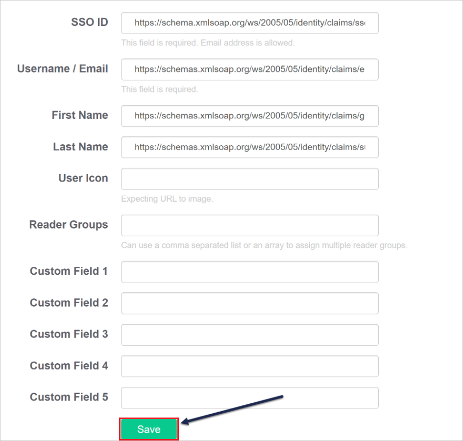 스크린샷은 저장 단추1을 보여줍니다.