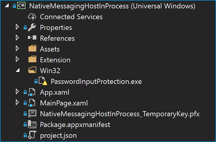 folder with win32 and UWP app files in it