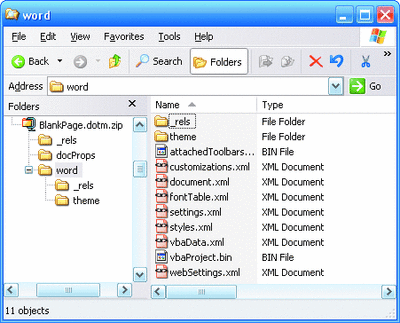 Figure 8 Inside the Document Template