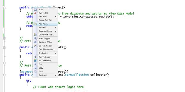 스크린샷은 인덱스 보기 추가를 보여줍니다.