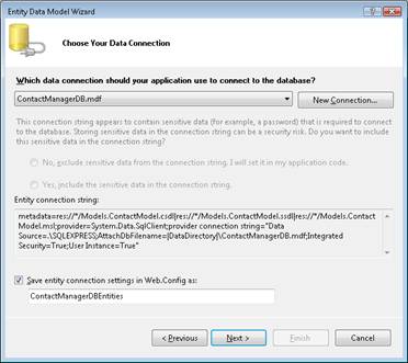 스크린샷은 데이터 연결 선택을 선택하는 것을 보여줍니다.