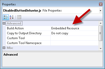 포함된 리소스로 JavaScript 파일 추가