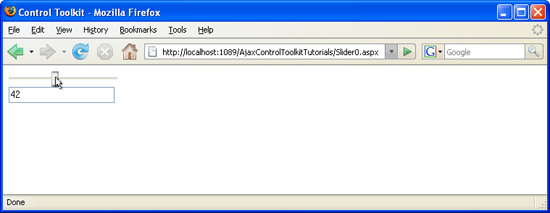 슬라이더와 텍스트 상자가 동기화되어 있습니다.