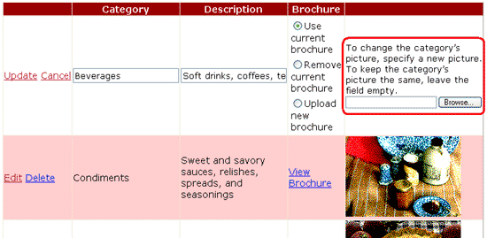 편집 인터페이스에 FileUpload 컨트롤이 포함되어 있습니다.