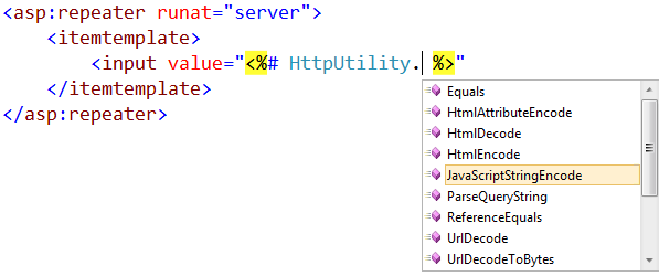 선택된 Java 스크립트 문자열 인코딩을 보여 주는 스크린샷