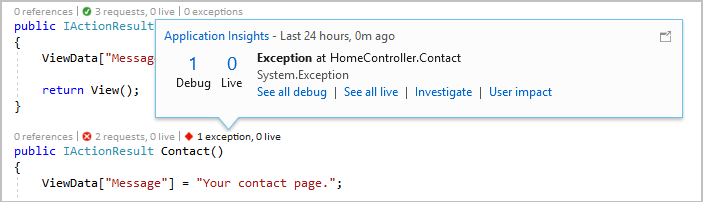 Screenshot shows an exception in a context dialog box.