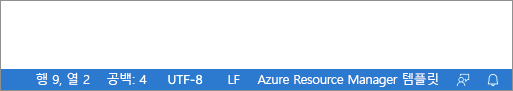 Visual Studio Code 언어 모드로 Azure Resource Manager를 보여 주는 스크린샷