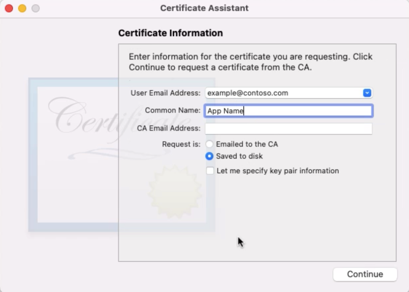 Screenshot of APNS Cert Configuration step 5 - 2.