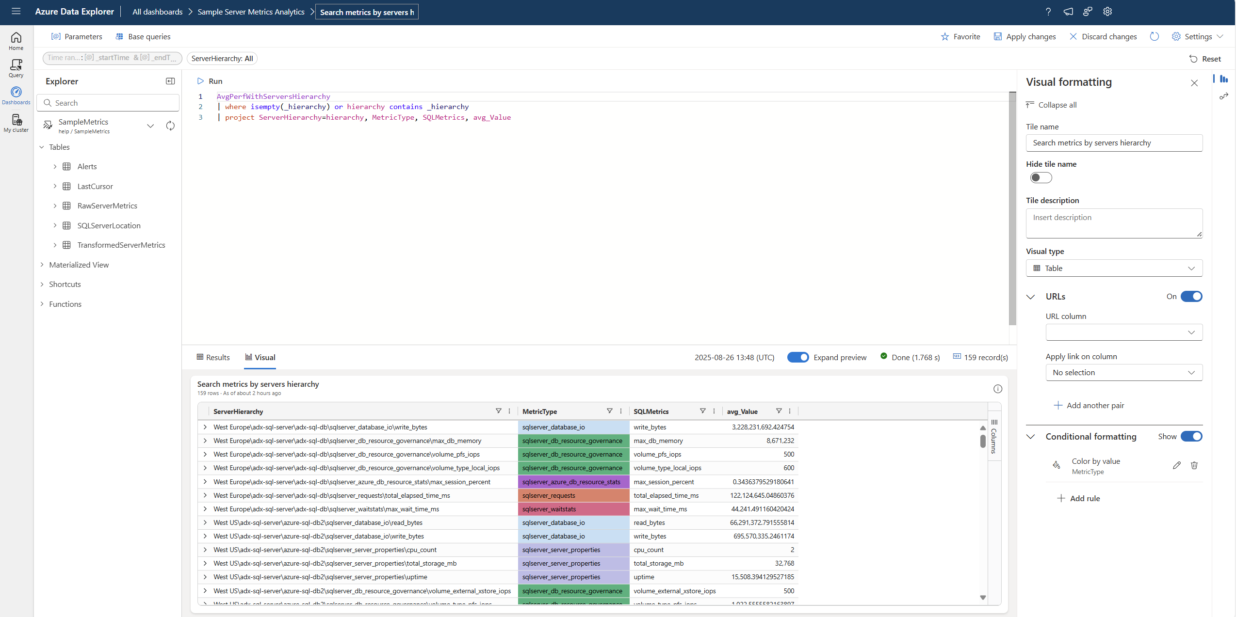 값별 색 지정 결과 스크린샷