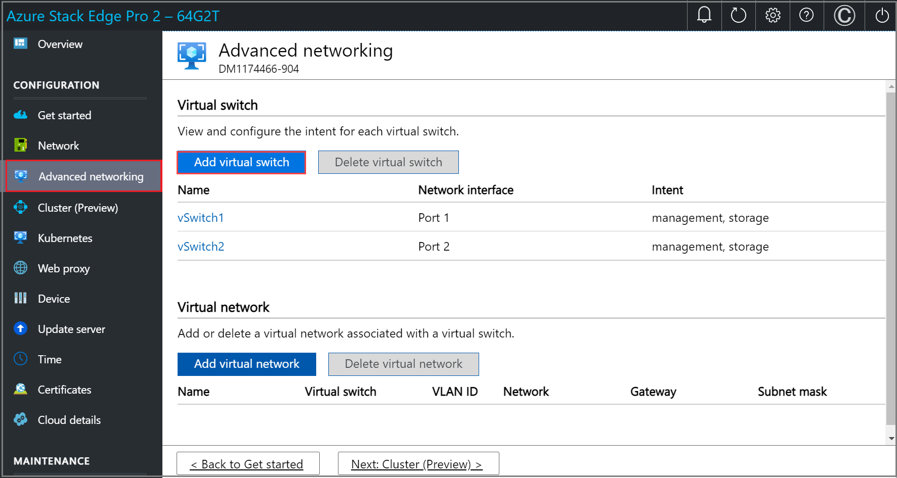 Screenshot of configuring compute in Advanced networking in local UI 1