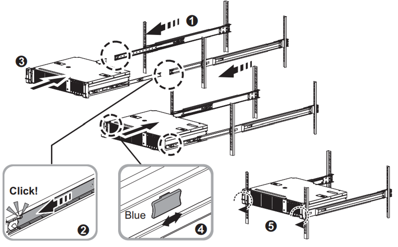 Diagram showing how to insert the chassis.