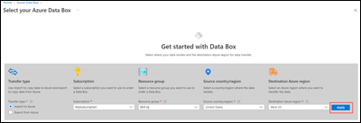 Data Box Disk 선택 옵션