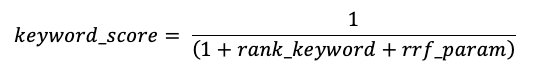 키워드 검색에 대한 RRF 수식