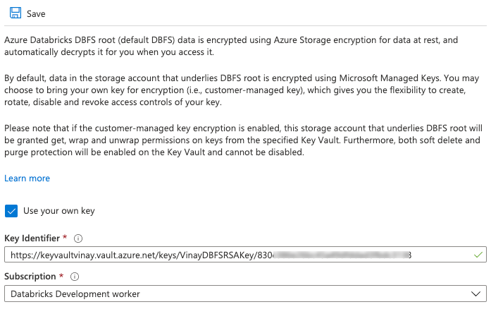 Azure Portal에서 고객 관리형 키 사용