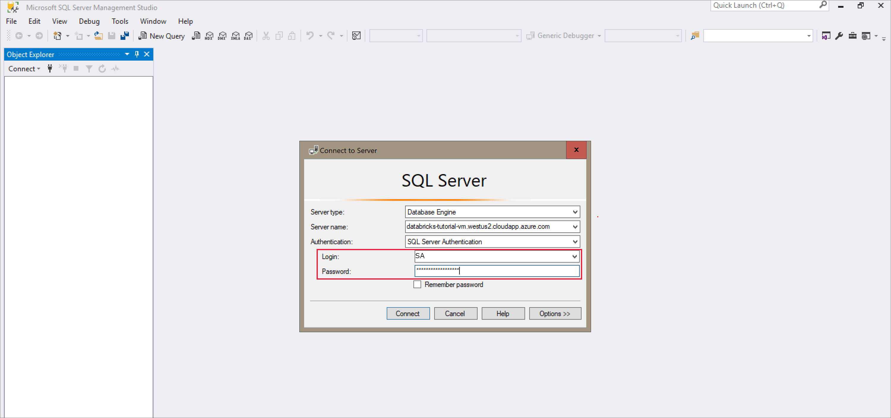 SQL Server Management Studio 사용하여 SQL Server 연결