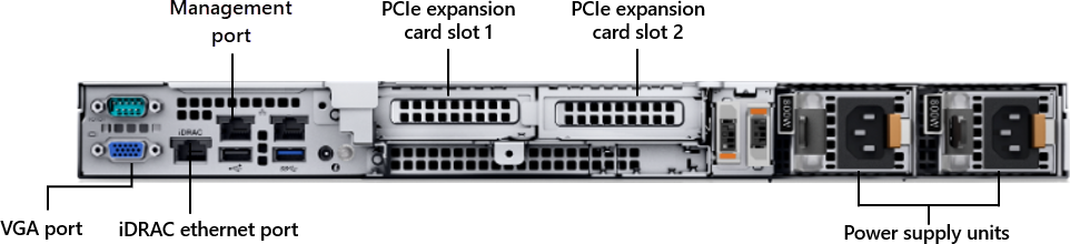 Dell PowerEdge R350 백 패널의 사진입니다.