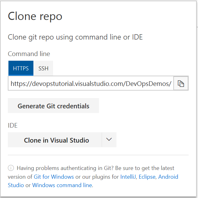 Clone in Visual Studio