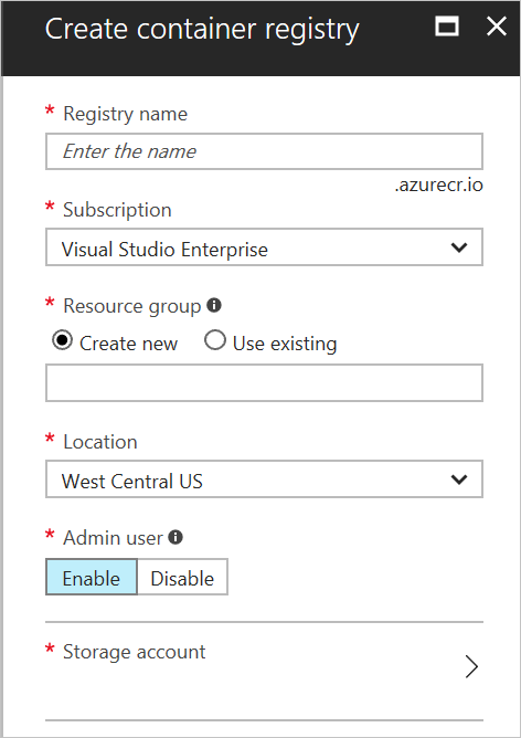 Container Registry settings