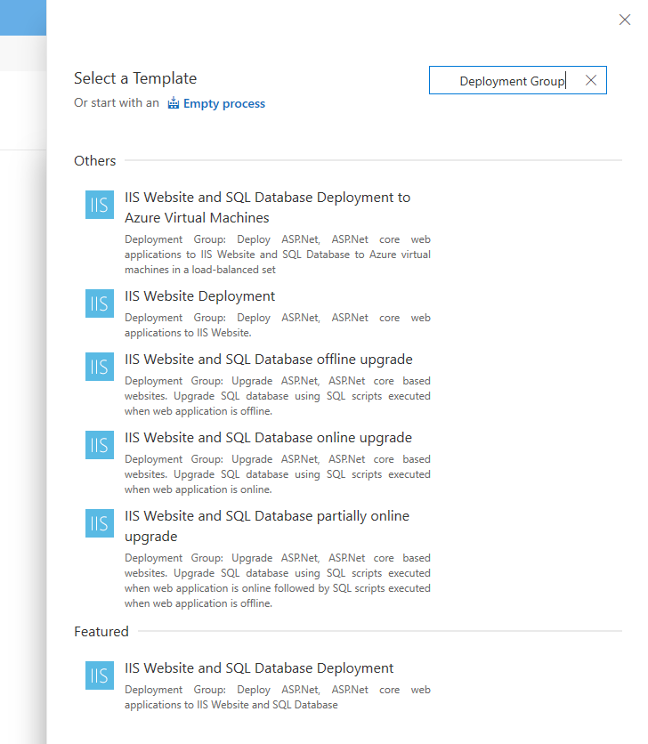 배포 그룹에 대한 릴리스 템플릿