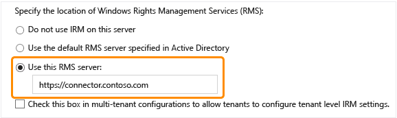 RMS 커넥터에 대한 SharePoint Server 구성