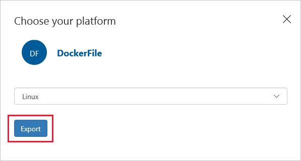 Linux 컨테이너를 사용하여 DockerFile로 내보내기