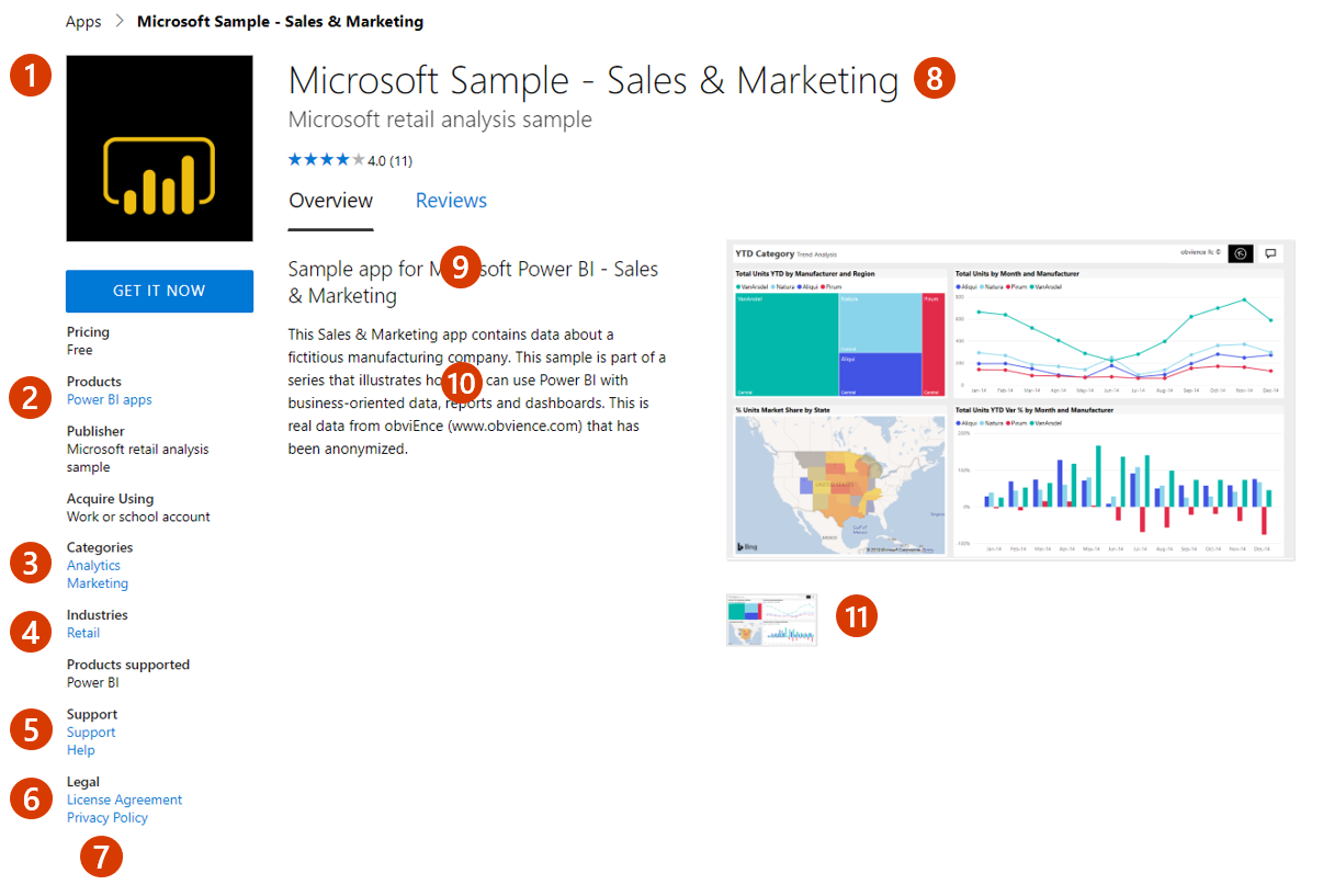 Microsoft Appsourceazure Marketplace에 대한 Power Bi 앱 제품 목록 세부 정보 구성 Microsoft Learn