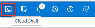 cloud shell button in header of Azure Portal