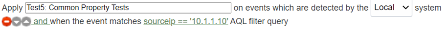 Diagram illustrating a common property test rule that uses an A Q L filter query.