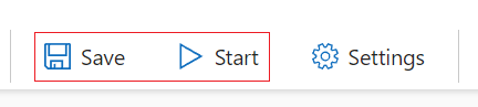 저장 및 시작 옵션을 보여 주는 스크린샷