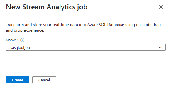 Screenshot showing where to enter a job name.
