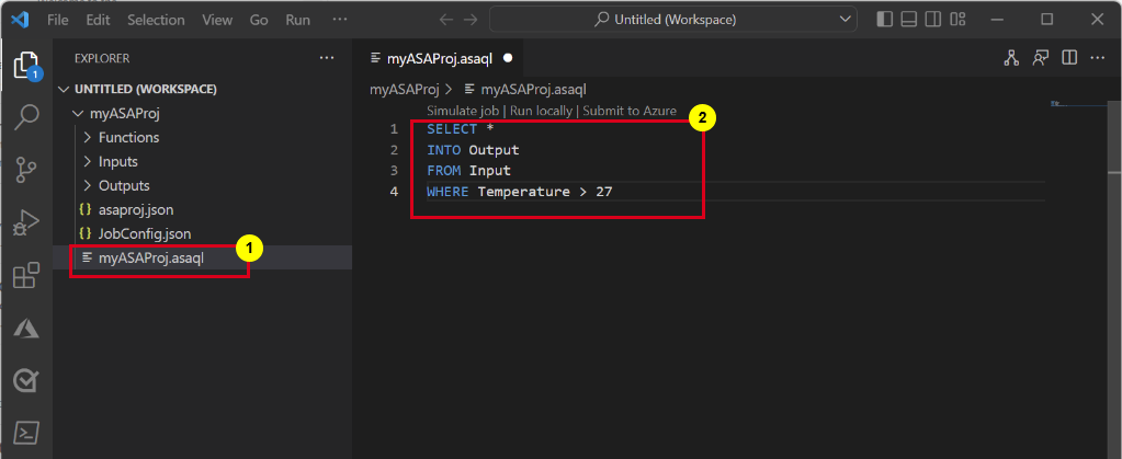 Screenshot showing the transformation query.
