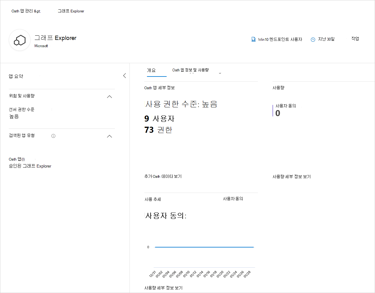 앱 페이지의 OAuth 앱 세부 정보입니다.