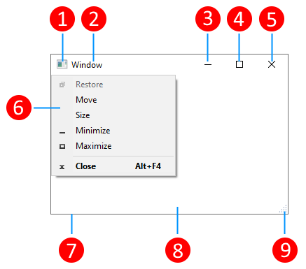 WPF 창의 부분을 보여 주는 스크린샷