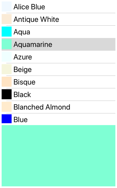 Compiled color list.