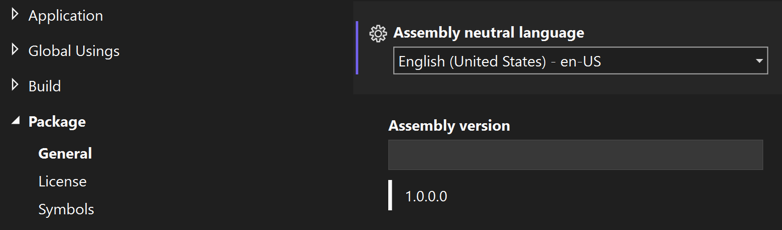 Screenshot of setting the neutral language for the assembly.