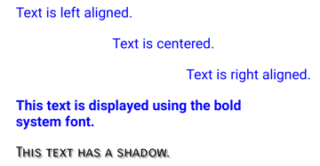 다른 맞춤 옵션을 사용하는 문자열의 스크린샷.