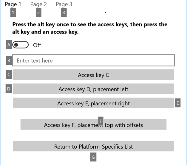 VisualElement access keys platform-specific.