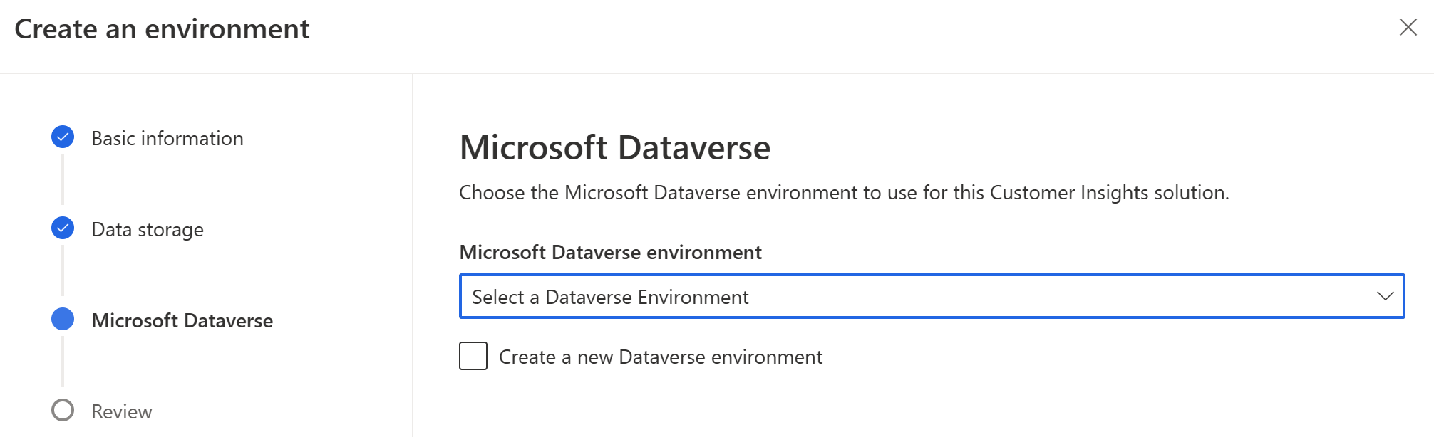 Microsoft Dataverse와의 데이터 공유는 새로운 환경에서 자동으로 활성화됩니다.