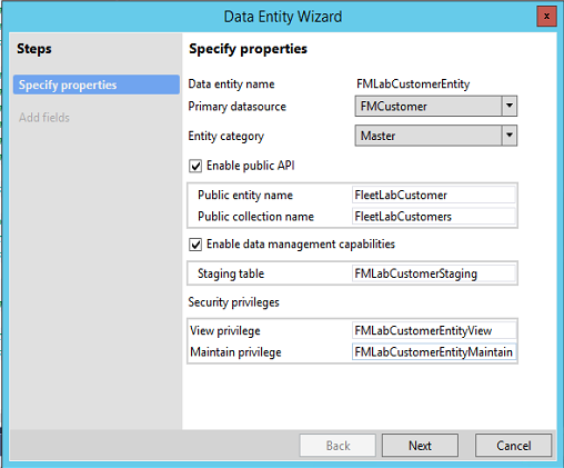 Data Entity Wizard.