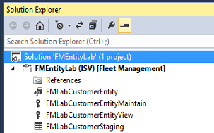 Solution explorer.
