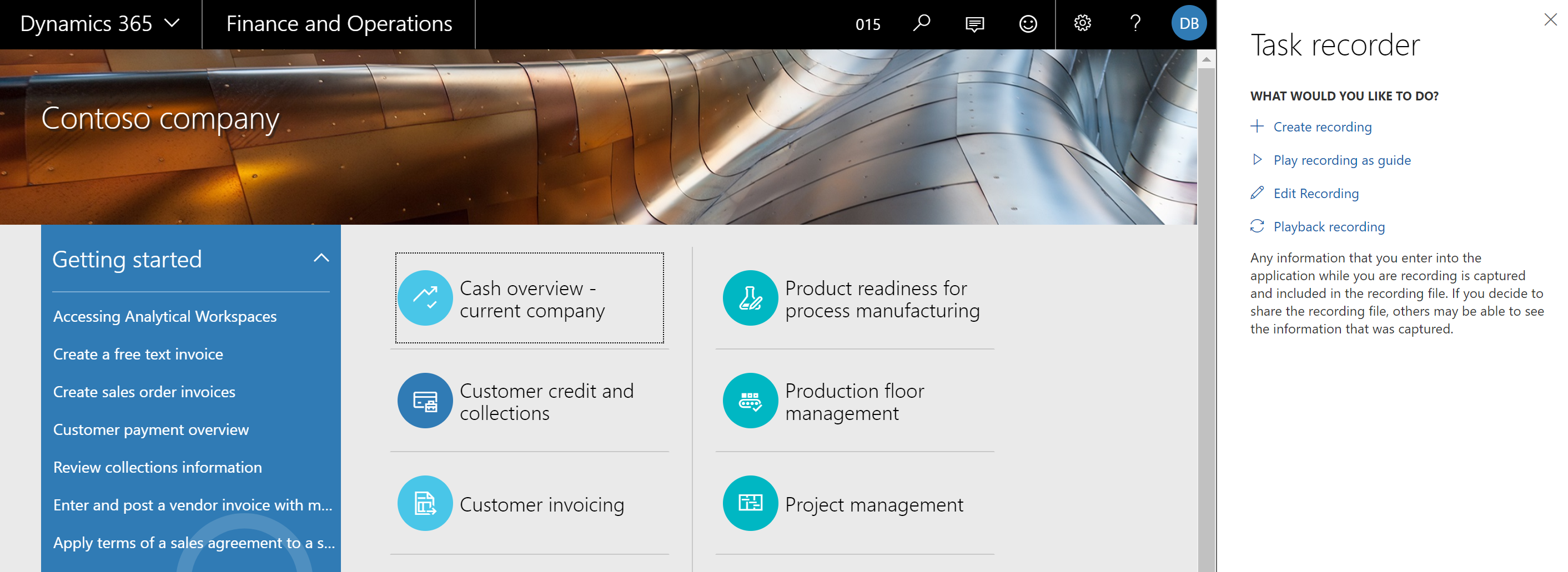 Task recorder options Task recorder options.