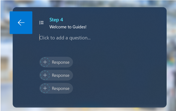 Screen shot of Question step fields in PC app.