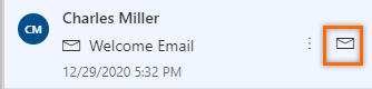 내 작업 목록에서 이메일을 보내는 스크린샷.