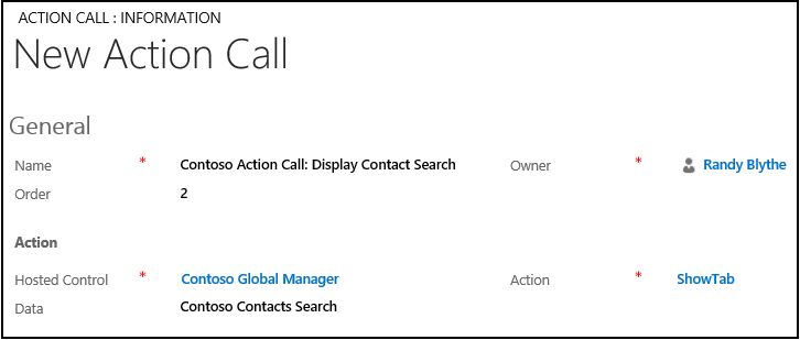 Create a new action call for Display Contact Search toolbar button Create a new action call for Display Contact Search toolbar button.