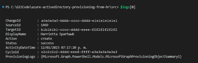 선택한 인덱스의 스크린샷.