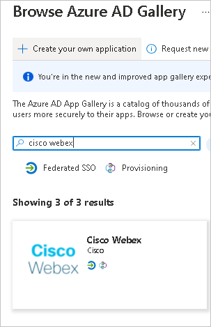 스크린샷은 결과 목록의 Cisco Webex를 보여줍니다.