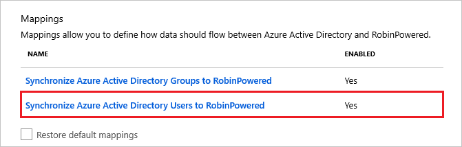 Robin Powered 사용자 매핑