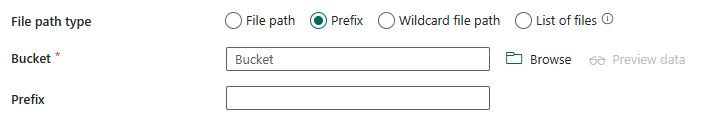 Screenshot showing how to configure Prefix file path type.